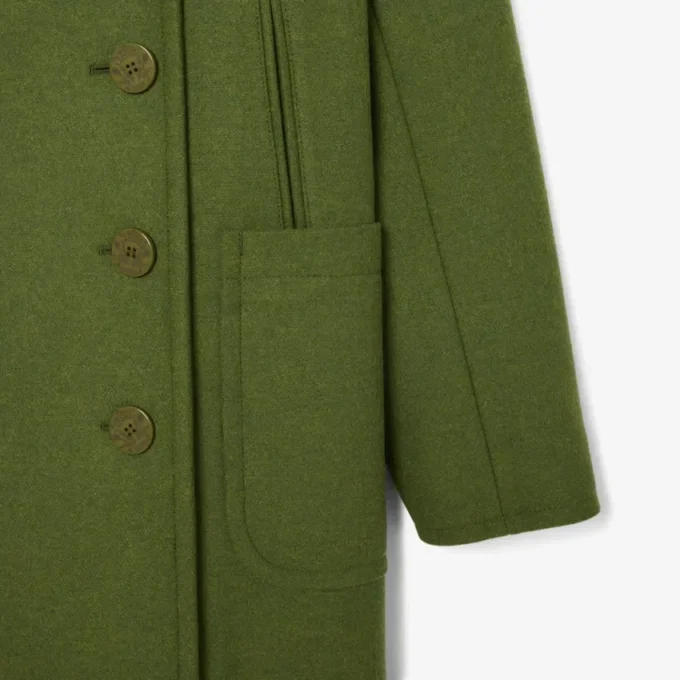 Runway Uzun Slub Yün Pea Coat
