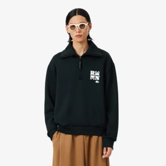Runway Yüksek Yakalı Fermuarlı Rozetli Sweatshirt