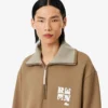 Runway Yüksek Yakalı Fermuarlı Rozetli Sweatshirt