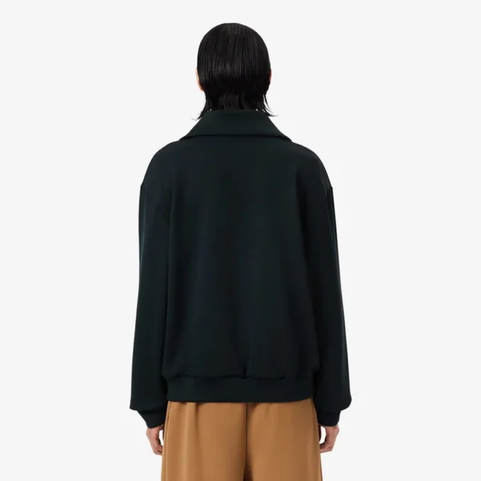 Runway Yüksek Yakalı Fermuarlı Rozetli Sweatshirt