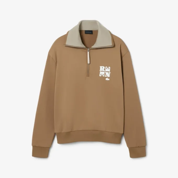 Runway Yüksek Yakalı Fermuarlı Rozetli Sweatshirt
