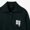Runway Yüksek Yakalı Fermuarlı Rozetli Sweatshirt