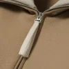 Runway Yüksek Yakalı Fermuarlı Rozetli Sweatshirt
