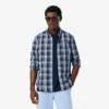Slim Fit Gingham Desenli Streç Poplin Gömlek