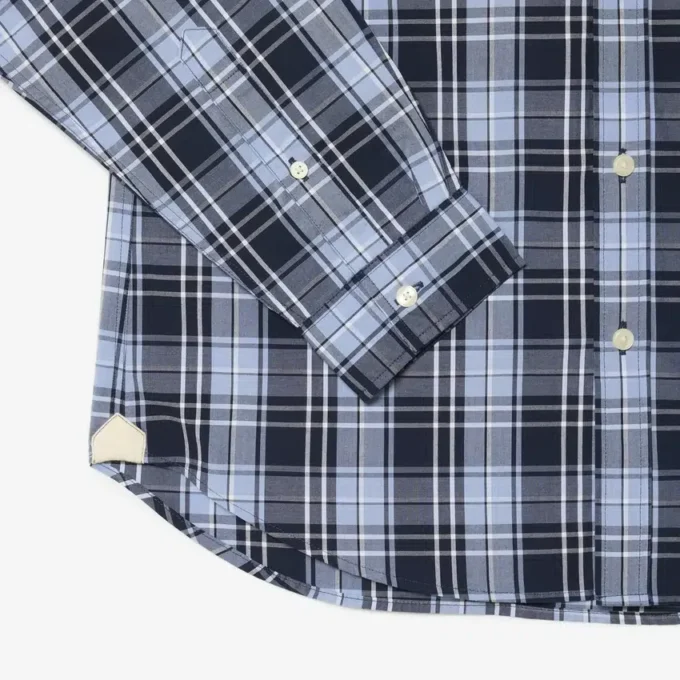 Slim Fit Gingham Desenli Streç Poplin Gömlek