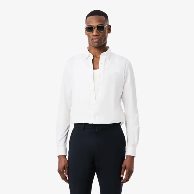 Slim Fit Pamuk Karışımlı Gömlek