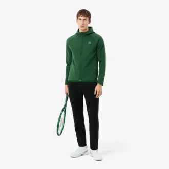 Spor Streç Fermuarlı Kapüşonlu Sweatshirt
