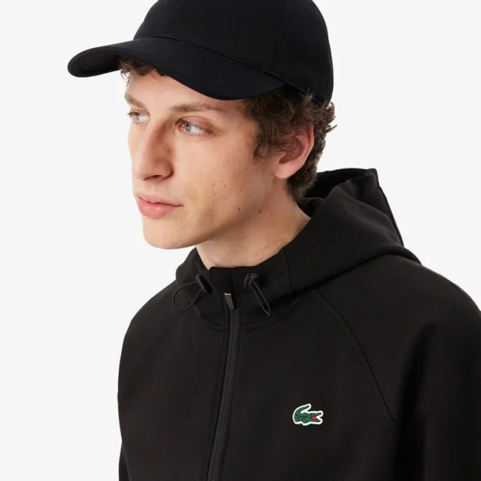 Spor Streç Fermuarlı Kapüşonlu Sweatshirt