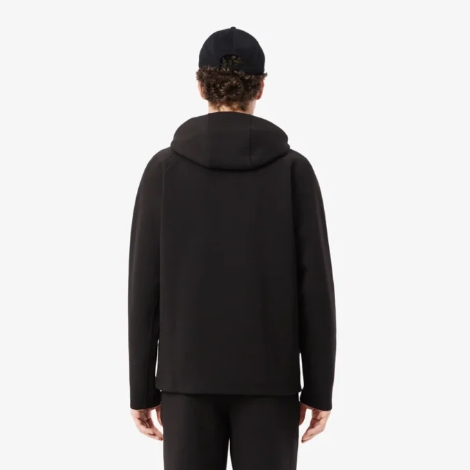 Spor Streç Fermuarlı Kapüşonlu Sweatshirt