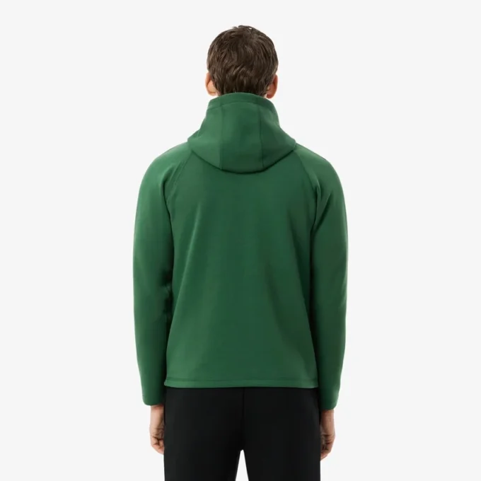 Spor Streç Fermuarlı Kapüşonlu Sweatshirt