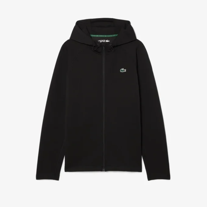 Spor Streç Fermuarlı Kapüşonlu Sweatshirt