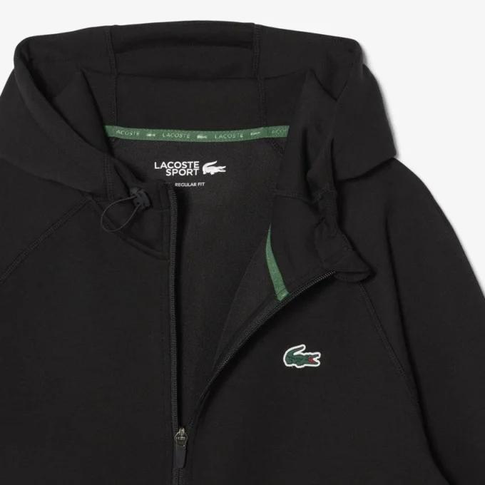 Spor Streç Fermuarlı Kapüşonlu Sweatshirt