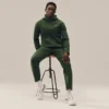 Spor Streç Fermuarlı Kapüşonlu Sweatshirt