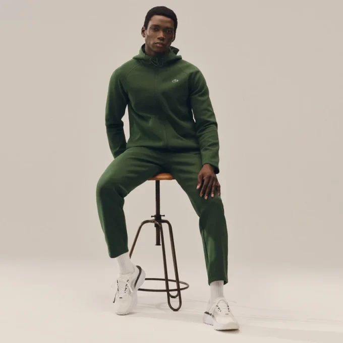 Spor Streç Fermuarlı Kapüşonlu Sweatshirt