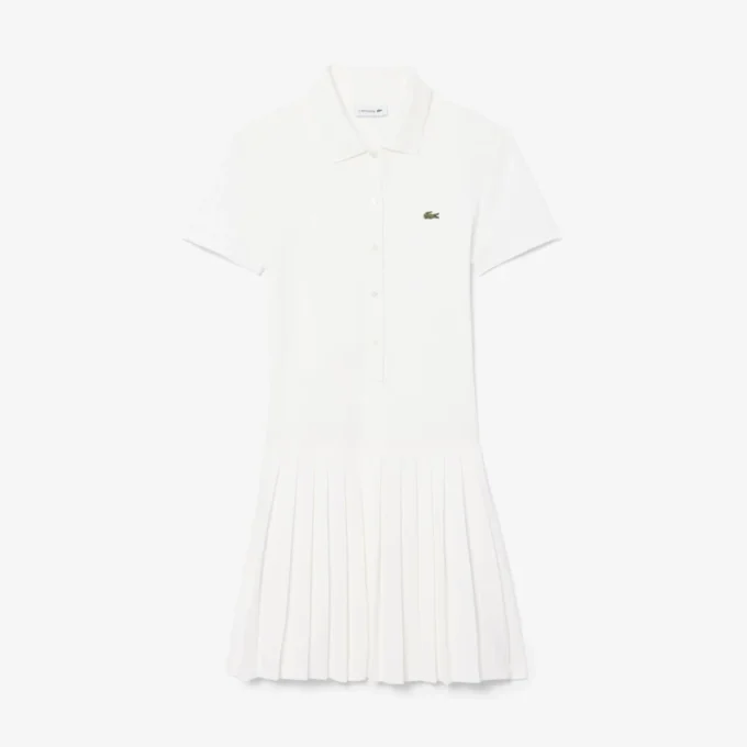 Stretch Piqua Pileli Polo Tişört Elbise