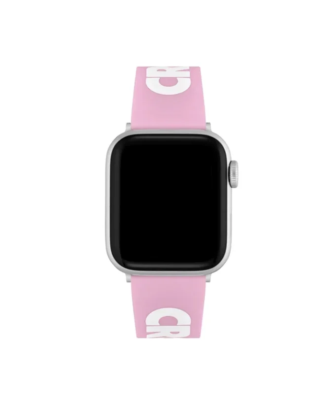 Timsah Desenli Pembe Silikon Apple Watch Kayışı