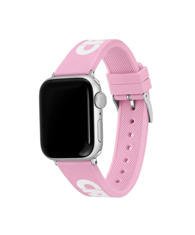 Timsah Desenli Pembe Silikon Apple Watch Kayışı