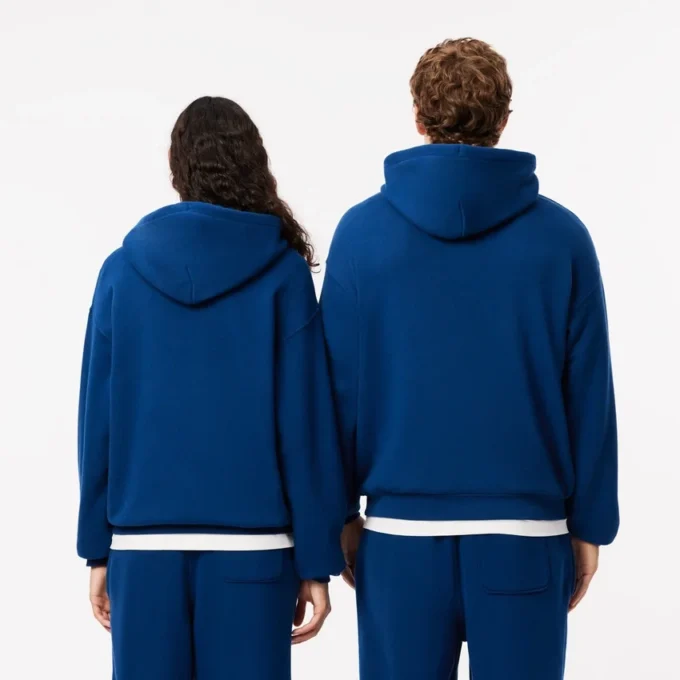 Unisex Bol Kesim Rozetli Kapüşonlu Sweatshirt