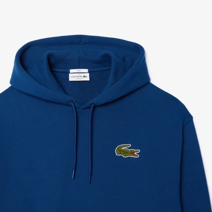 Unisex Bol Kesim Rozetli Kapüşonlu Sweatshirt