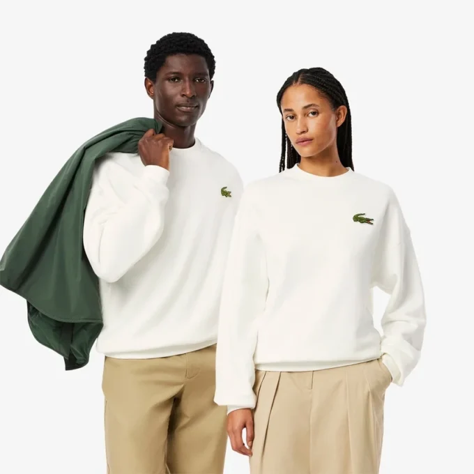Unisex Bol Kesim Rozetli Polar Sweatshirt
