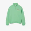 Unisex Bol Kesim Rozetli Yarım Fermuarlı Sweatshirt