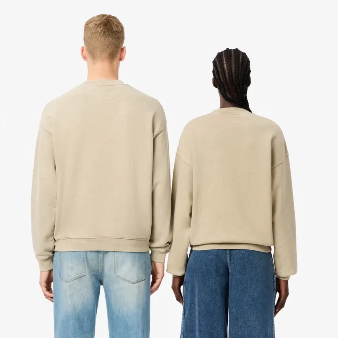 Unisex Bol Kesim Yıkanmış Efektli Polar Sweatshirt