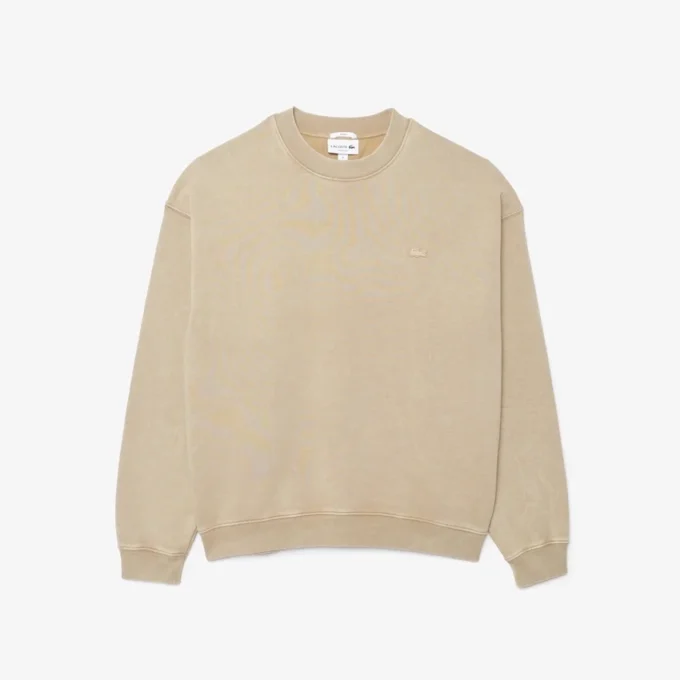 Unisex Bol Kesim Yıkanmış Efektli Polar Sweatshirt