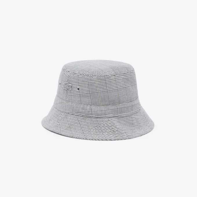 Unisex Çift Yüzlü Ekose Pamuklu Bucket Şapka