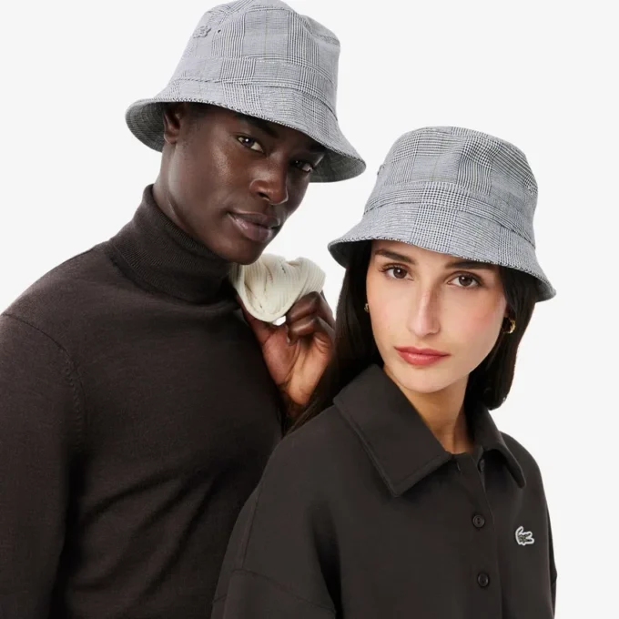 Unisex Çift Yüzlü Ekose Pamuklu Bucket Şapka