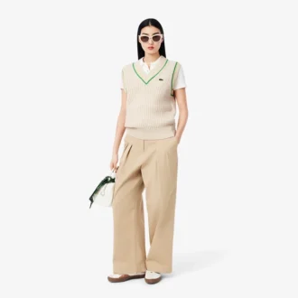 Unisex Kroşe Efektli Kazak Yelek