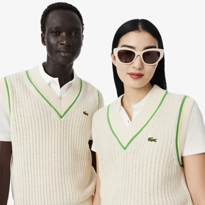 Unisex Kroşe Efektli Kazak Yelek