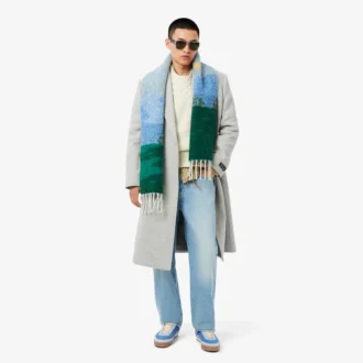 Unisex Manzara Motifli Alpaka Yün Atkı