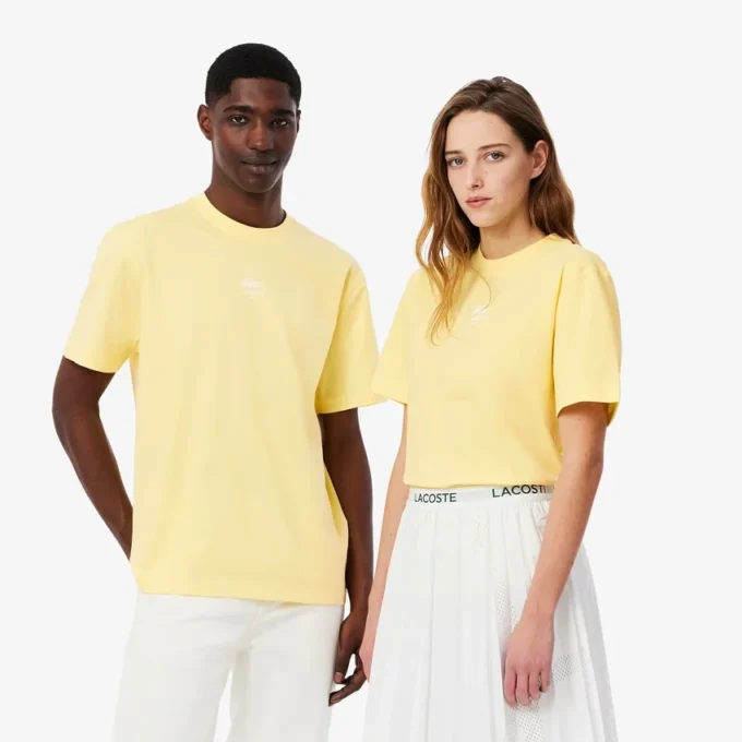 Unisex İmza Desenli Pamuklu Tişört