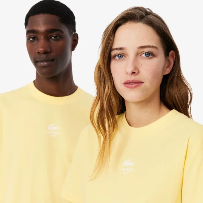 Unisex İmza Desenli Pamuklu Tişört