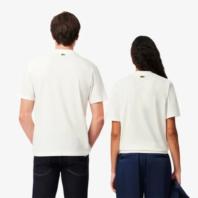 Unisex İmza Desenli Pamuklu Tişört