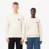 Unisex Nervürlü Pamuklu Rozetli Kazak