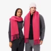 Unisex Püsküllü Alpaka Yün Atkı