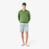 Yüksek Yakalı Kabartmalı Fermuarlı Sweatshirt