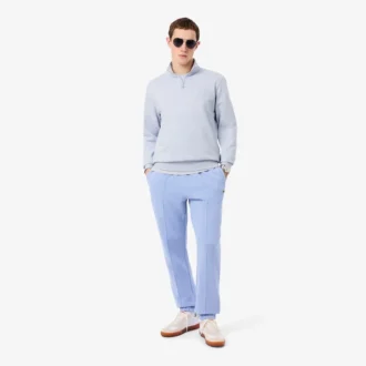 Yüksek Yakalı Kabartmalı Fermuarlı Sweatshirt