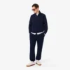 Yüksek Yakalı Kabartmalı Fermuarlı Sweatshirt