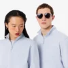 Yüksek Yakalı Kabartmalı Fermuarlı Sweatshirt
