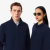 Yüksek Yakalı Kabartmalı Fermuarlı Sweatshirt
