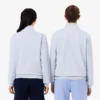 Yüksek Yakalı Kabartmalı Fermuarlı Sweatshirt