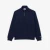 Yüksek Yakalı Kabartmalı Fermuarlı Sweatshirt
